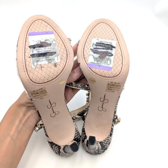 Jessica Simpson Jaycin Heel Sandal Women's Black/White Size US8.5M EU39.5 - Picture 7 of 10